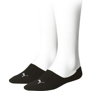 PUMA sokken 2-pack footies zwart unisex