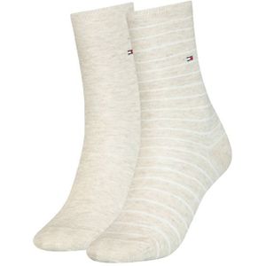 Tommy Hilfiger dames 2-pack sokken small stripe beige dames