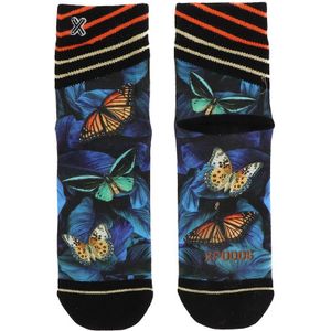 XPOOOS dames halfhoge sokken butterfly blauw dames