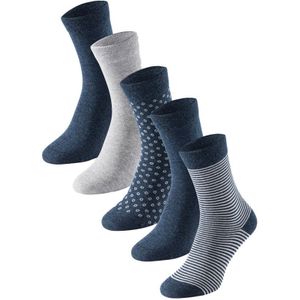 Schiesser dames 5-pack sokken mixed print blauw dames