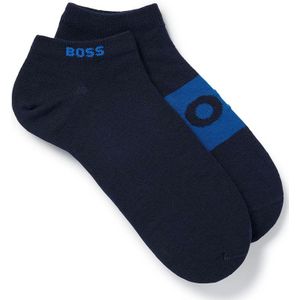 Hugo Boss BOSS 2-pack sneakersokken basic logo blauw heren