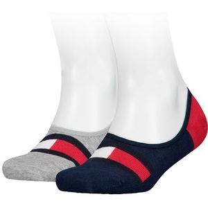 Tommy Hilfiger sokken kids flag footies 2-pack blauw & grijs kids