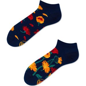 Many Mornings sneakersokken flower power blauw unisex