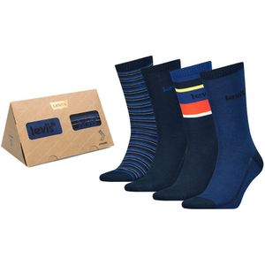 Levi&#039;s giftbox 4-pack sokken stripe blauw heren