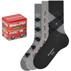 Burlington giftbox 3-pack sokken british zwart & grijs heren