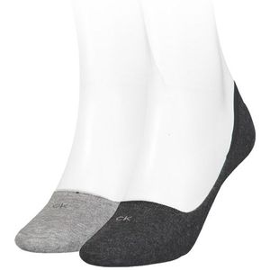 Calvin Klein sokken dames 2-pack low-cut footies logo ck grijs dames