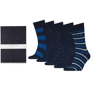 Tommy Hilfiger giftbox 5-pack sokken stripe dot blauw II heren