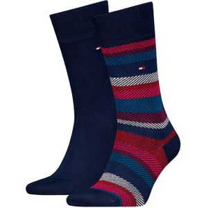 Tommy Hilfiger 2-pack sokken herringbone stripe multi III heren