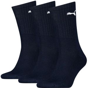 PUMA cushioned 3-pack sokken logo blauw II unisex
