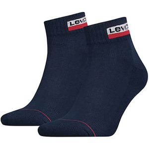 Levi&#039;s 2-pack quartersokken sportswear blauw unisex