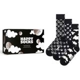 Happy Socks giftbox 3-pack sokken black and white zwart unisex