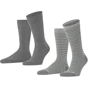 Burlington everyday stripe 2-pack sokken grijs heren