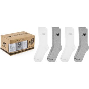 New Balance lifestyle giftbox 4-pack sokken nb logo wit & grijs heren