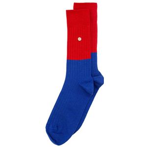 Alfredo Gonzales merino sokken rib two tone blauw & rood unisex