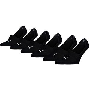 PUMA sokken 6-pack footies zwart unisex