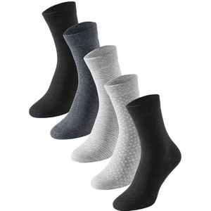 Schiesser dames 5-pack sokken mix print grijs dames