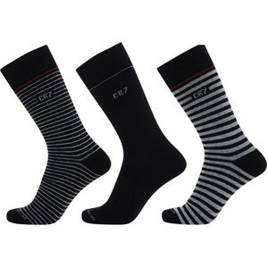 CR7 giftbox 3-pack sokken stripe zwart heren