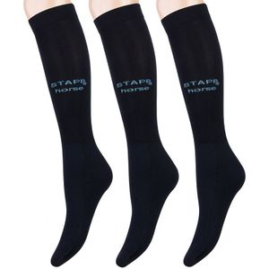 Stapp horse ultra fine 3-pack paardrijsokken marine blauw unisex