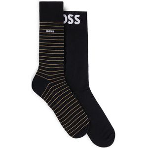 Hugo Boss BOSS 2-pack sokken logo stripe zwart II heren