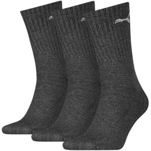 PUMA cushioned 3-pack sokken logo antraciet grijs unisex