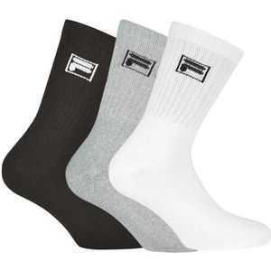 FILA 3-pack sokken full terry icon zwart, grijs & wit unisex