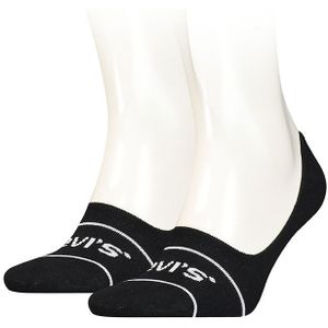 Levi&#039;s sokken 2-pack footies sport zwart unisex