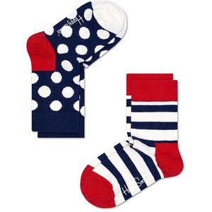 Happy Socks kids 2-pack sokken big dot & stripes III unisex