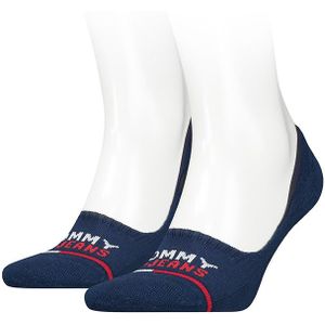 Tommy Hilfiger sokken tommy jeans logo footies 2-pack blauw II unisex