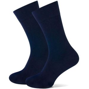 Basset 2-pack bamboe sokken marine blauw unisex