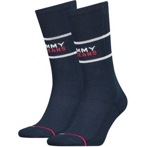 Tommy Hilfiger sokken tommy jeans logo 2-pack blauw unisex