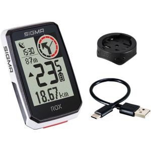 Sigma ROX 2.0 GPS White stuurhouder USB-C oplaadkabel