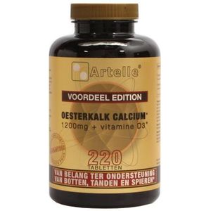 Artelle Oesterkalk 1200mg, calcium + vitamine D3 (220 tabletten)