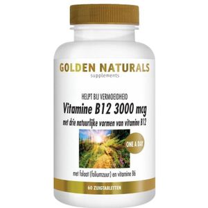 Golden Naturals Vitamine B12 3000 mcg (60 zuigtabletten)