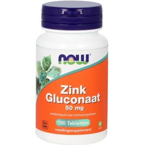 NOW Zink gluconaat 50mg (100 tabletten)