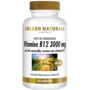 Golden Naturals Vitamine B12 3000mcg (120 zuigtabletten)