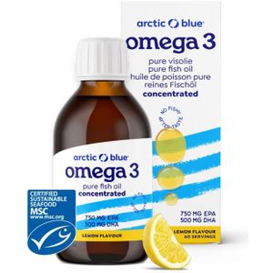 Arctic Blue - Omega-3 Visolie Concentrated - hoog EPA - MSC keurmerk - citroensmaak - 60 doseringen