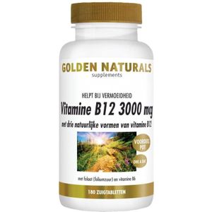 Golden Naturals Vitamine B12 3000 mcg (180 zuigtabletten)