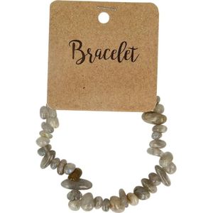 Splitarmband - Labradoriet - Ronde Splitkralen - Elastiek