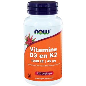 NOW Vitamine D3 & Vitamine K2 (120 vegicaps)