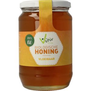 Vitiv - Honing Vloeibaar Bio - Biologische Weidebloem Honing - 100% Vloeibare Honing