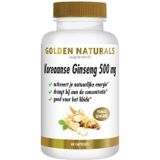 Golden Naturals Koreaanse Ginseng 500mg (60 veganistische capsules)