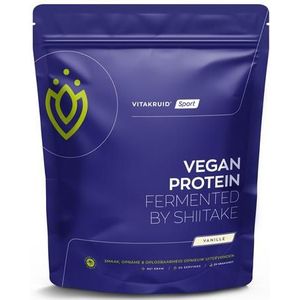 Vegan protein fermented by shiitake