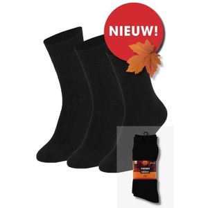 Apollo - Thermosokken - Zwart/Grijs - Polykatoen - 3 Paar