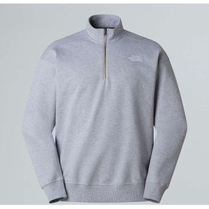 The North Face Uniseks Oversized-sweatshirt Met Kwartrits Tnf Light Grey Heather male