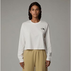 The North Face Cropped Simple Dome-t-shirt Met Lange Mouwen Voor Dames White Dune female