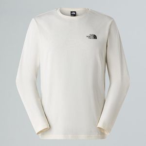 The North Face New Peak-t-shirt Met Lange Mouwen Voor Heren White Dune-tnf Black male