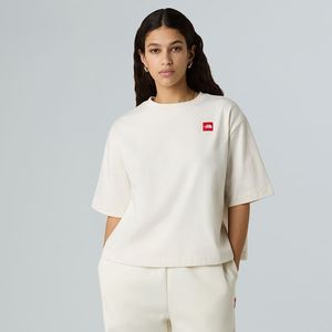 The North Face Boxy Red Box-t-shirt Voor Dames White Dune female