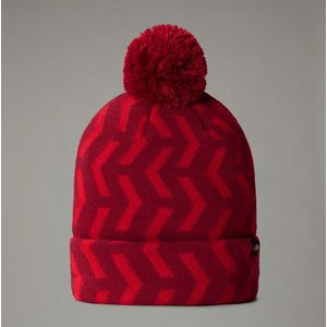 The North Face Tuke-skibeanie Voor Kids Tnf Red Tnf Geo Print male