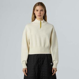 The North Face Logo-sweatshirt Met Halve Rits Voor Dames White Dune female