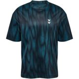 Hummel - HMLHIIT AOP LOOSE T-SHIRT S/S - T-shirt - Zwart - Korte Mouwen